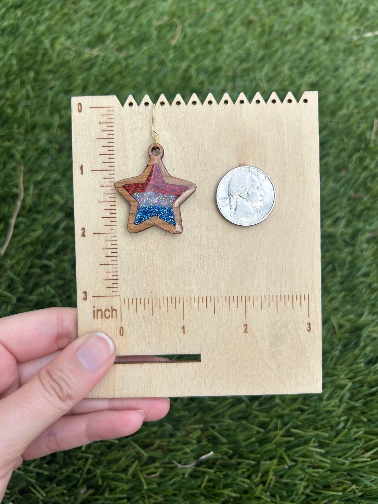 Star wooden earrings