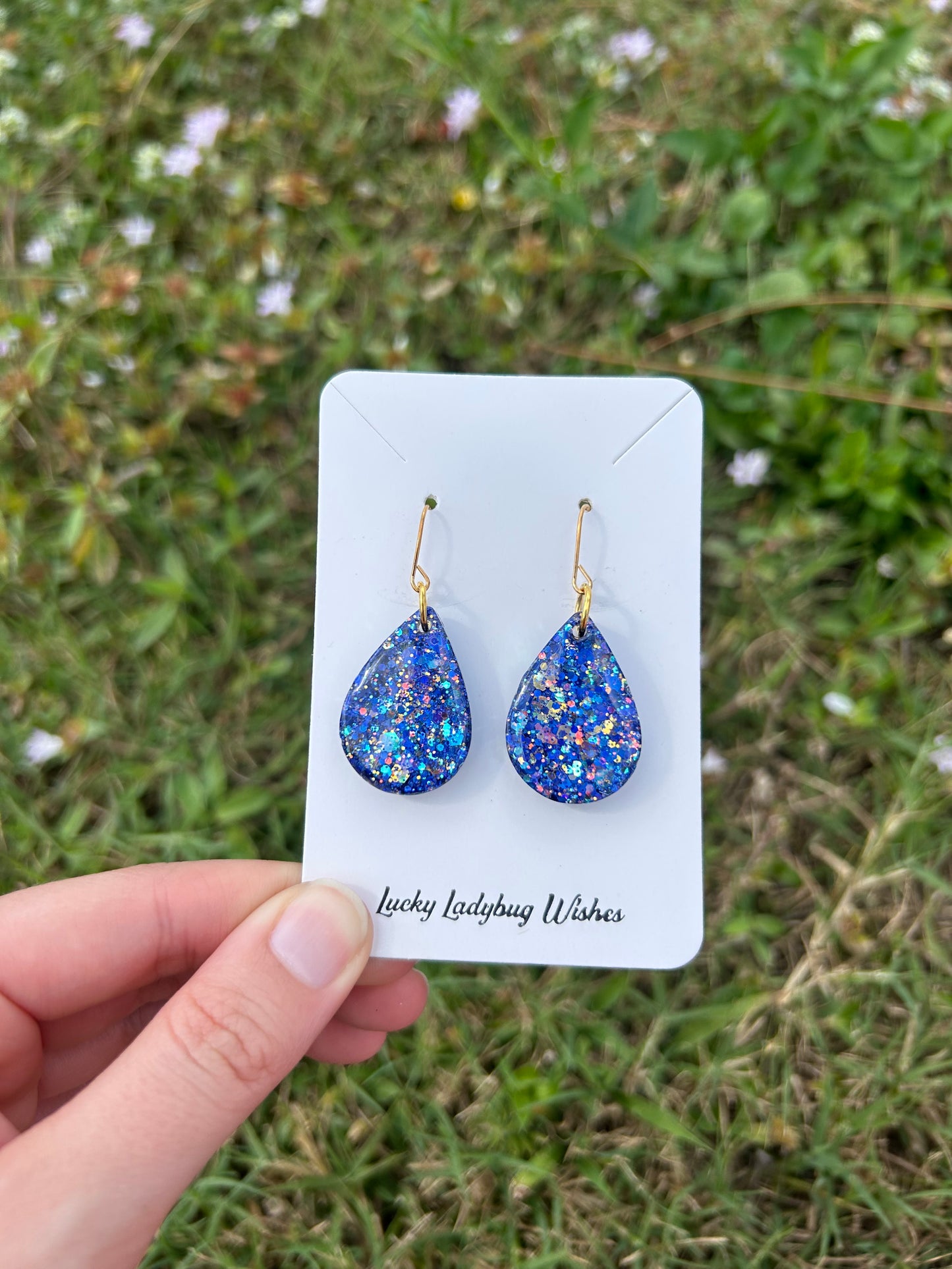 Small Blue jay earrings