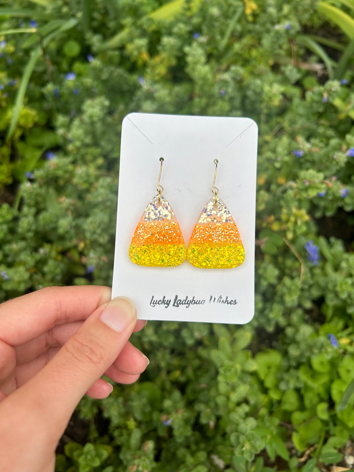 Candy corn earrings