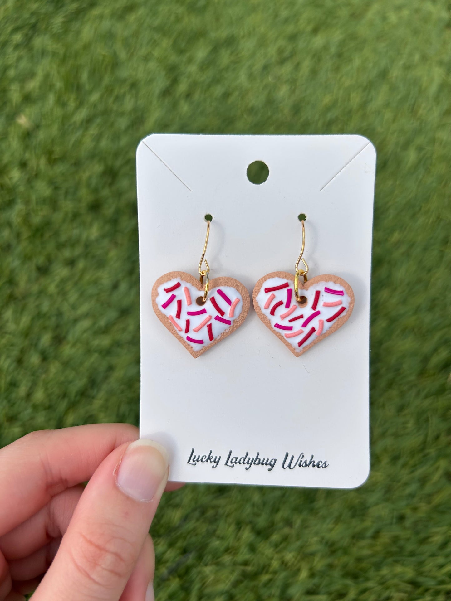 Sugar cookie heart earrings