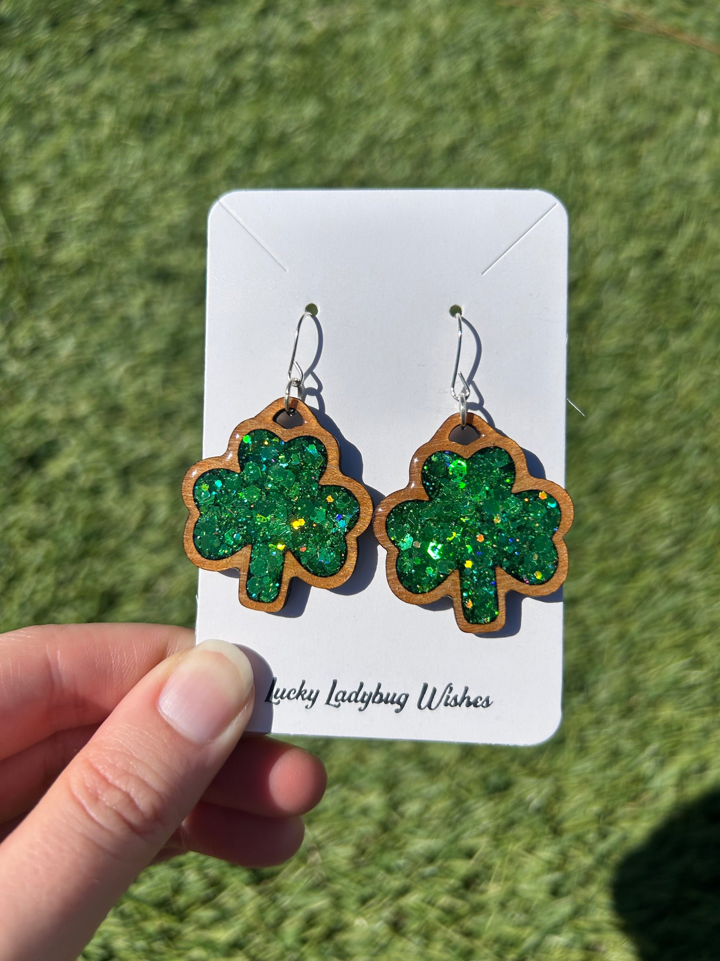 Shamrock Wooden earrings