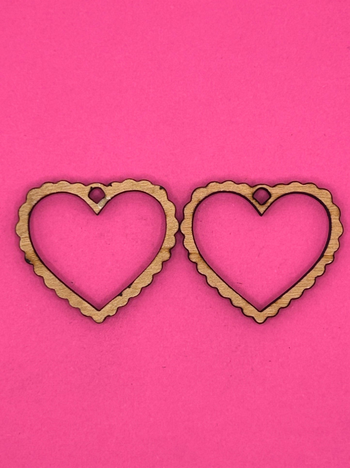 Blank wavy heart wooden bezel