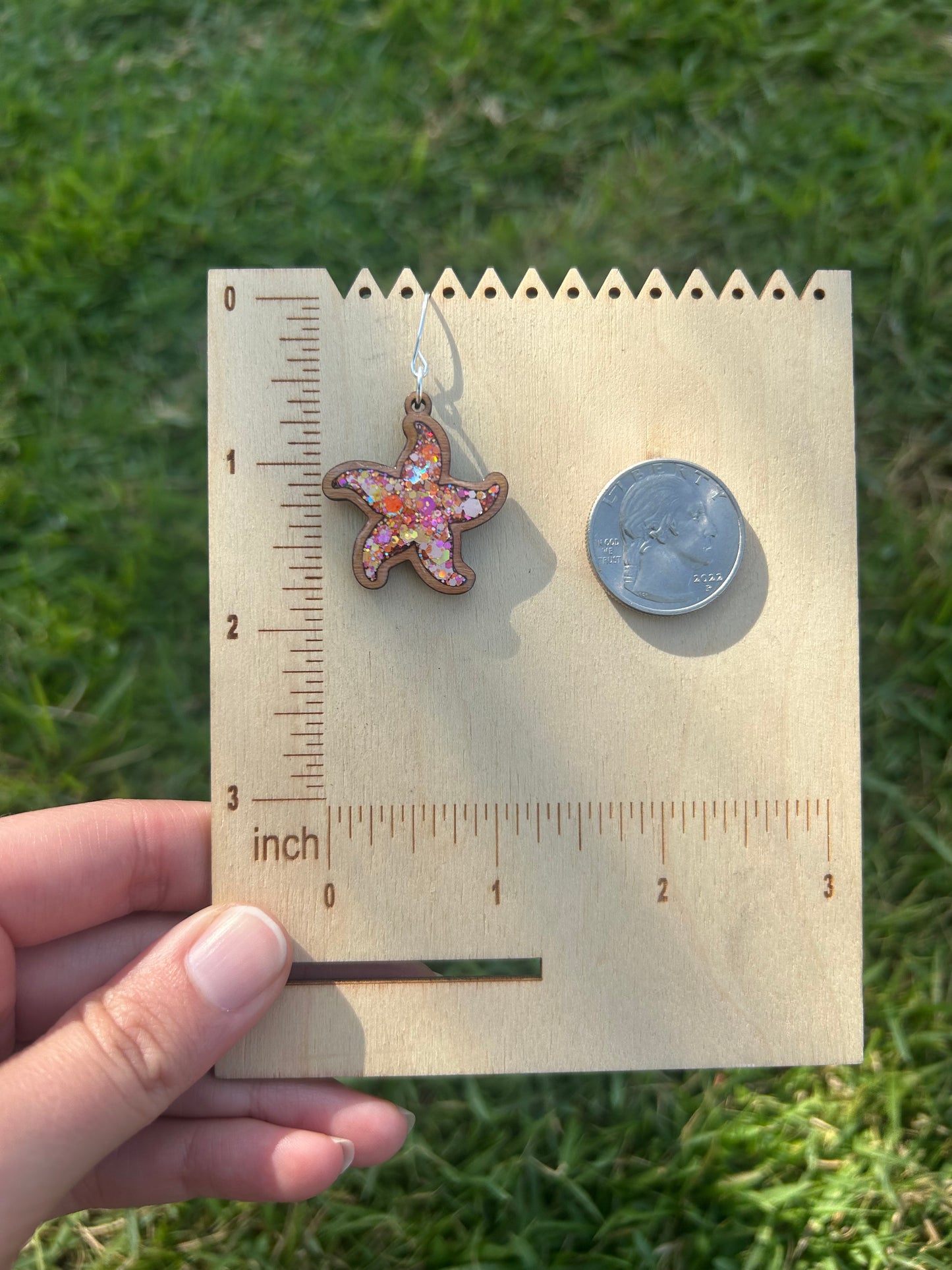 Starfish wooden earrings