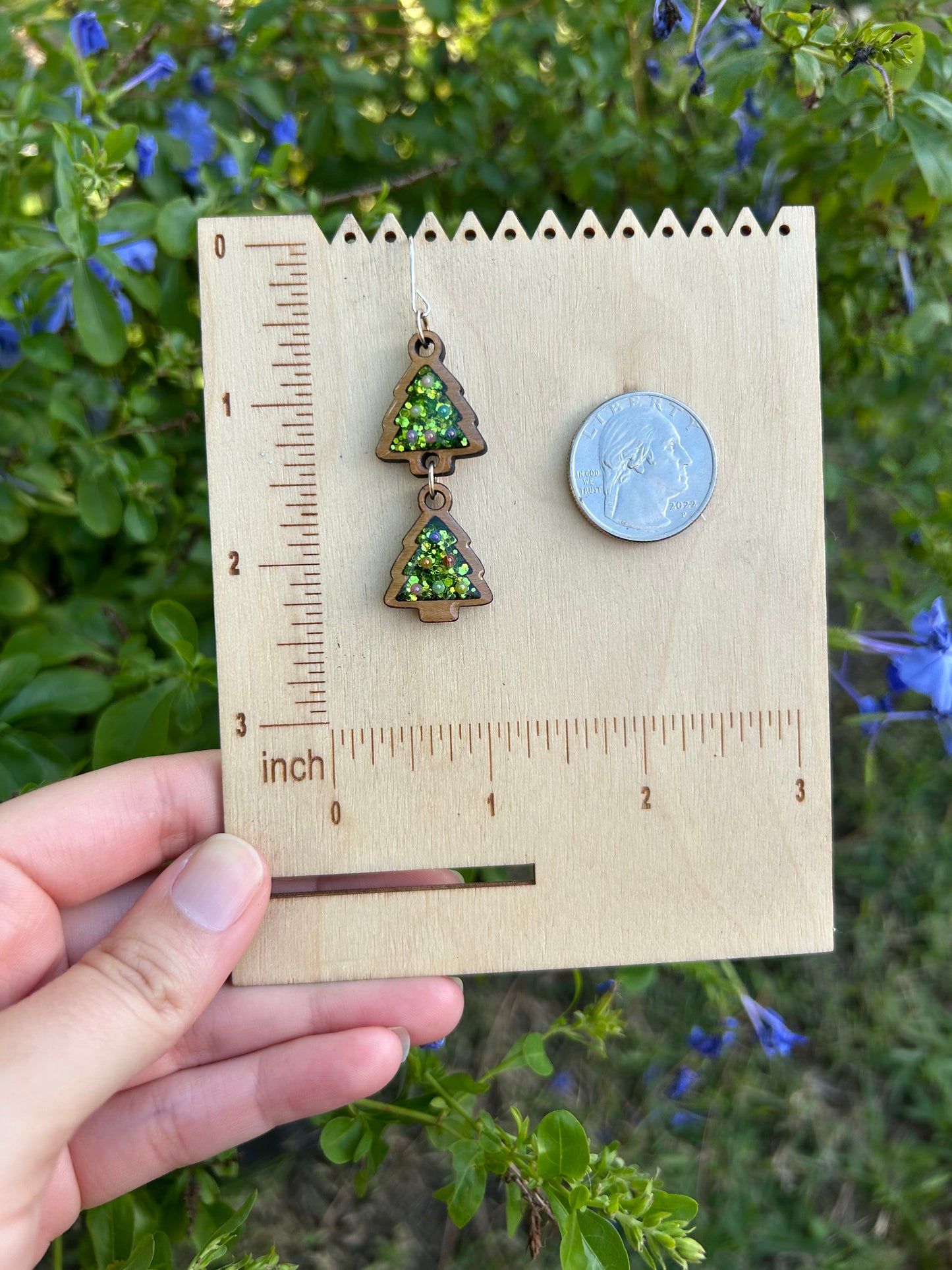 2 Tier Christmas Tree earrings