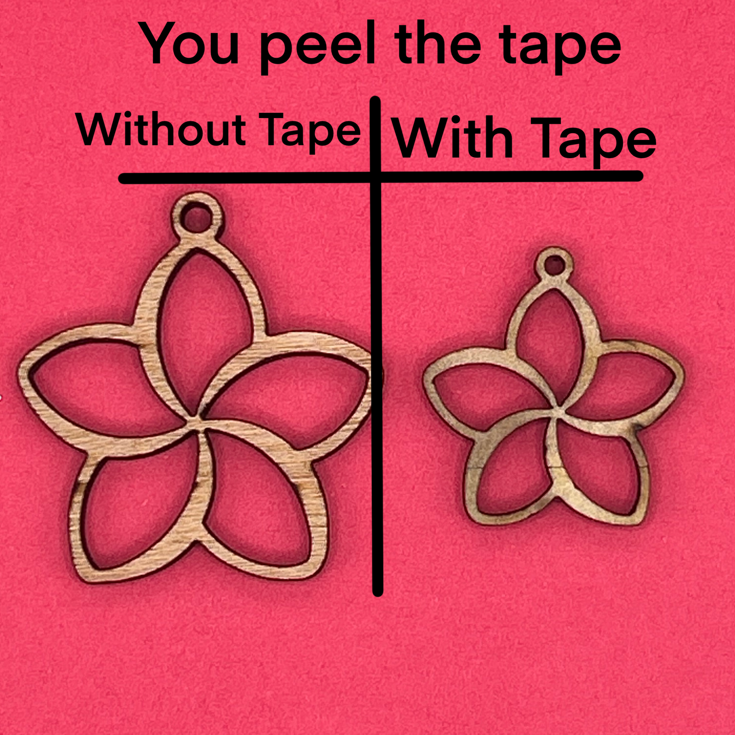 Blank Plumeria wooden bezels