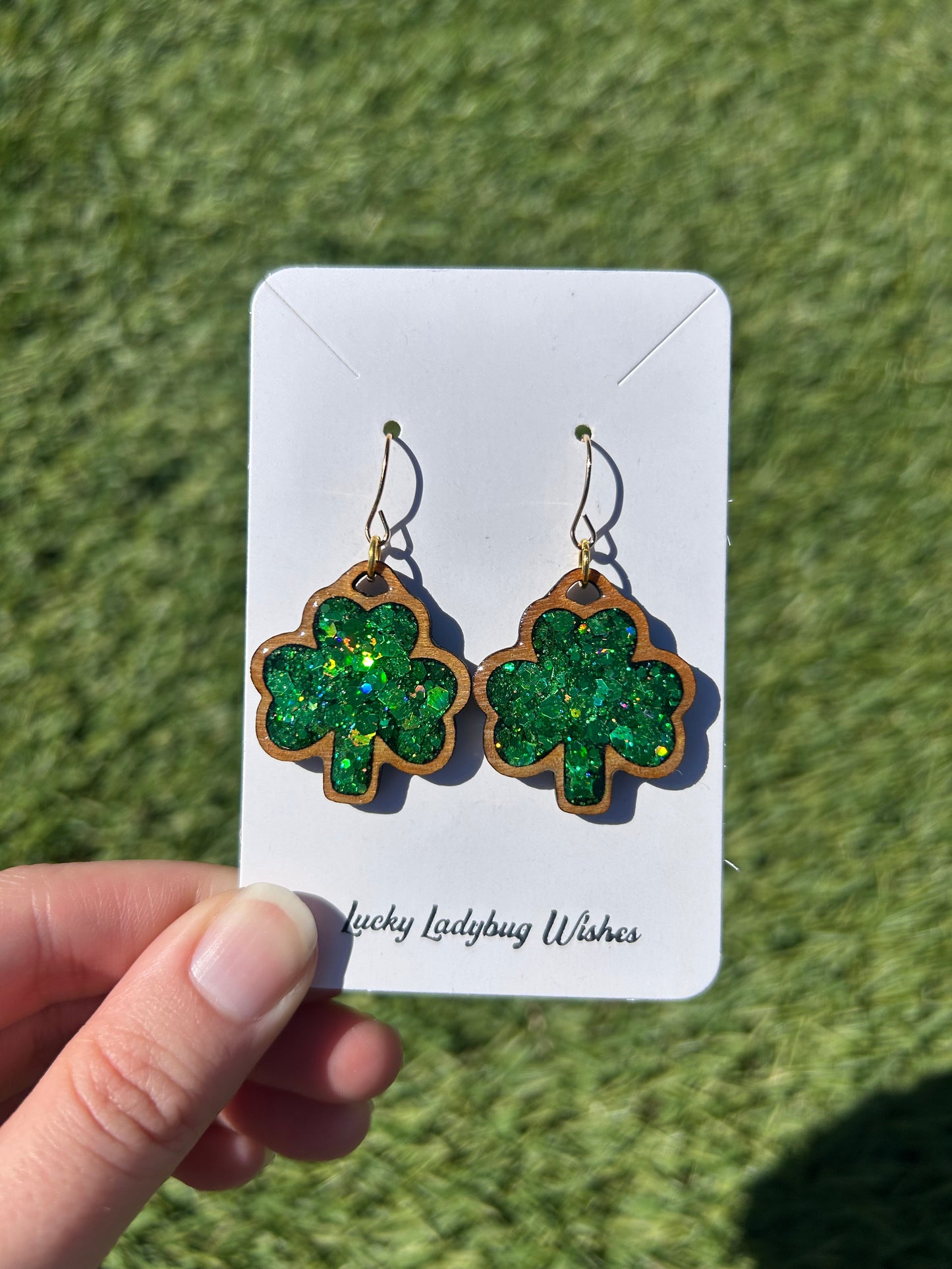 Shamrock Wooden earrings