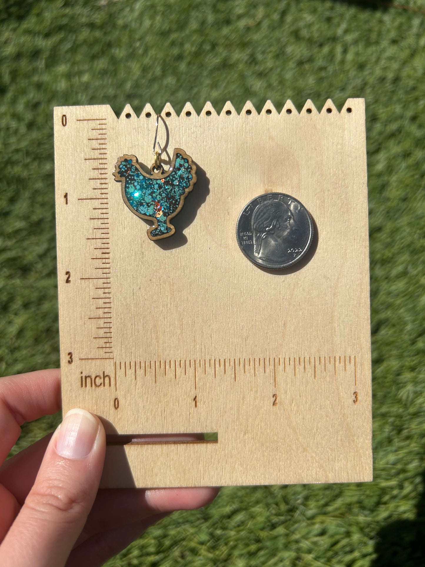 Chicken wooden earrings