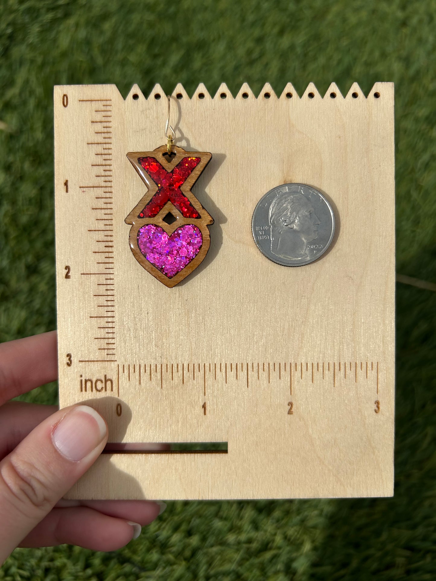 XO wooden earrings