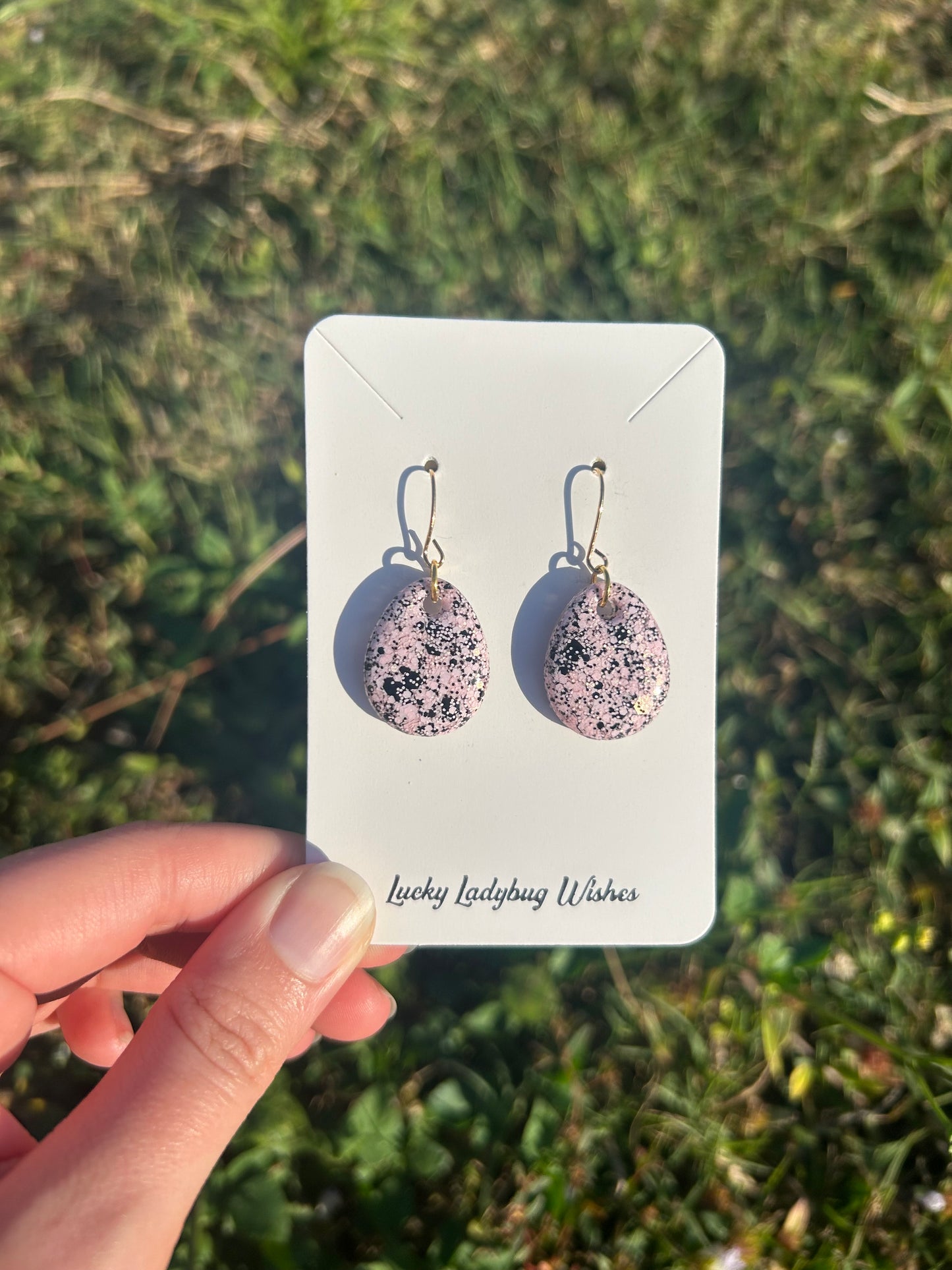 Speckled egg earrings