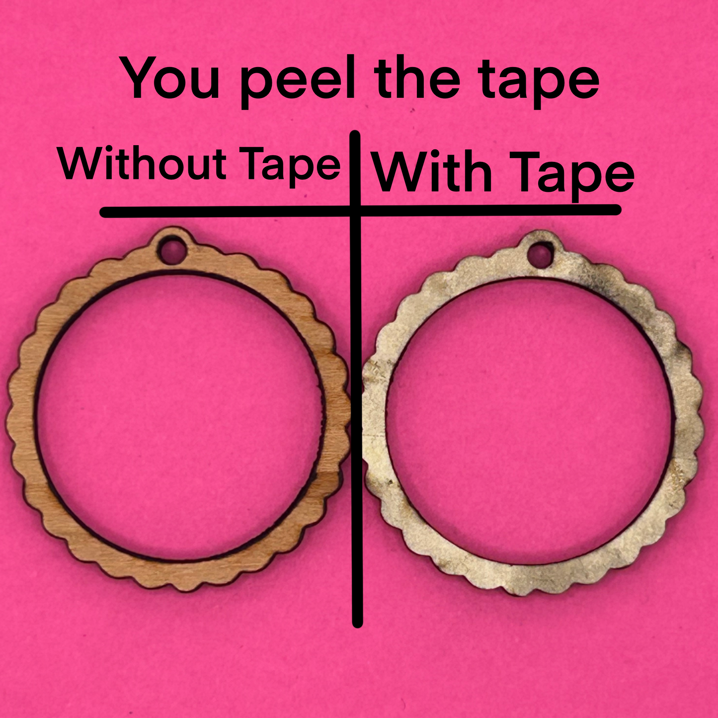Blank Wavy Hoop wooden bezels