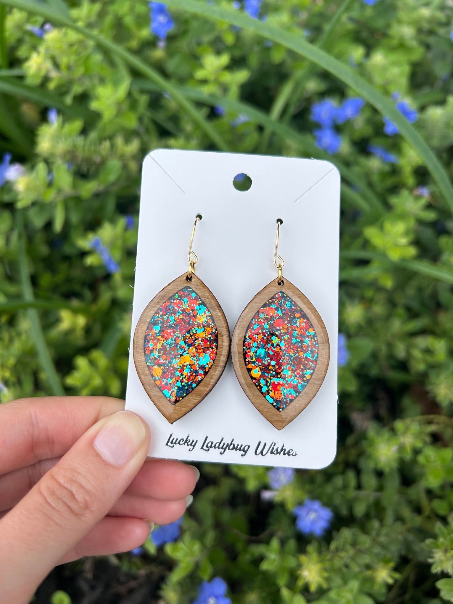 Faith wooden earrings