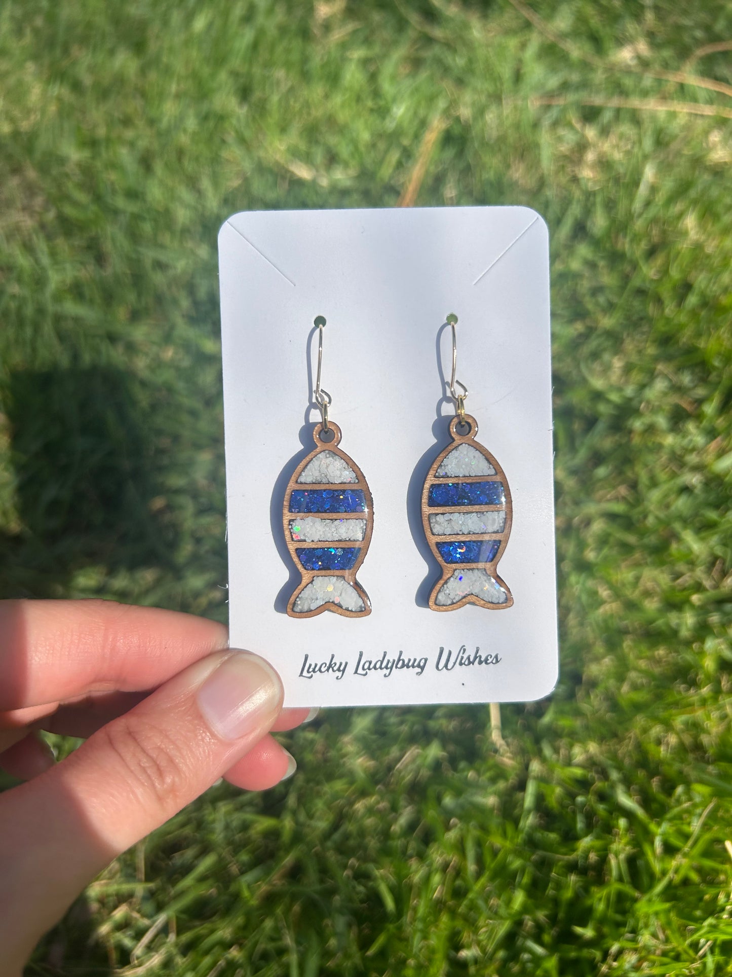 Fish wooden earrings