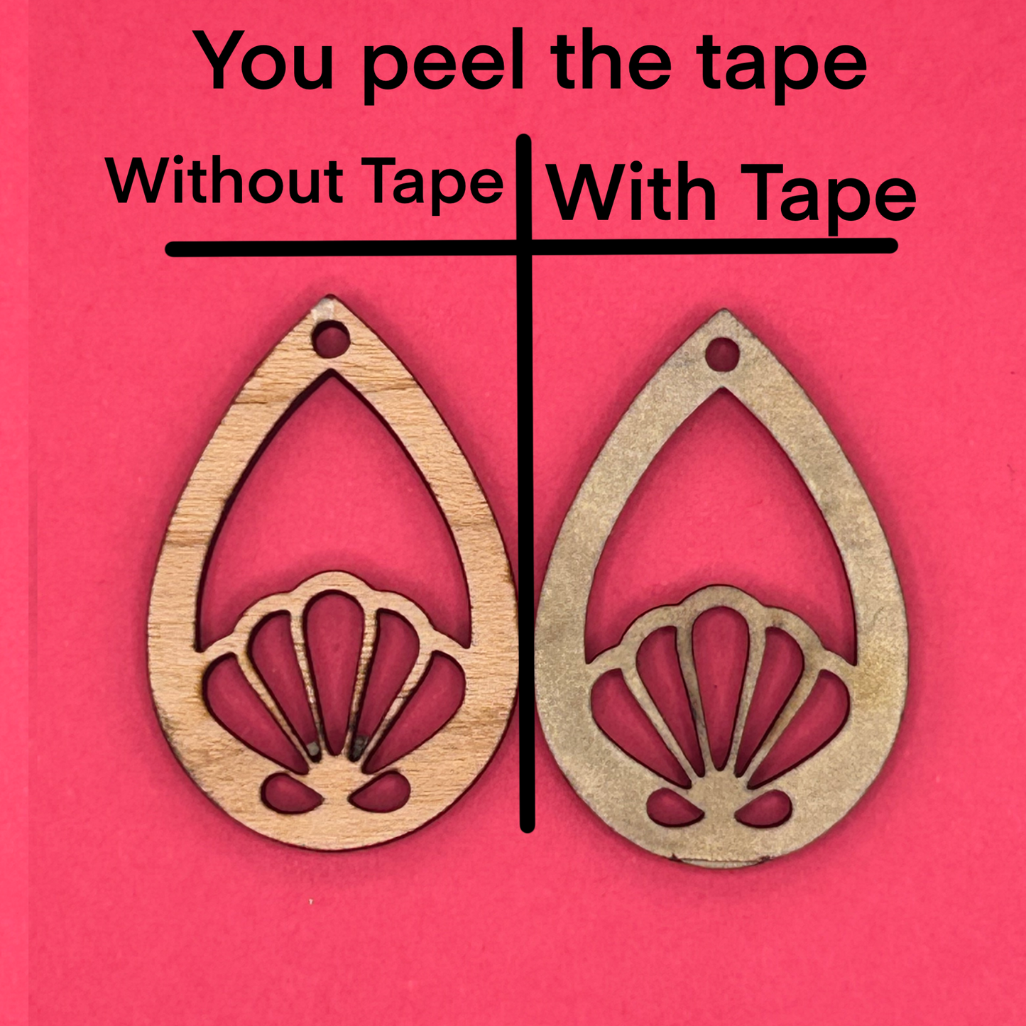 Blank Teardrop Shell wooden bezels