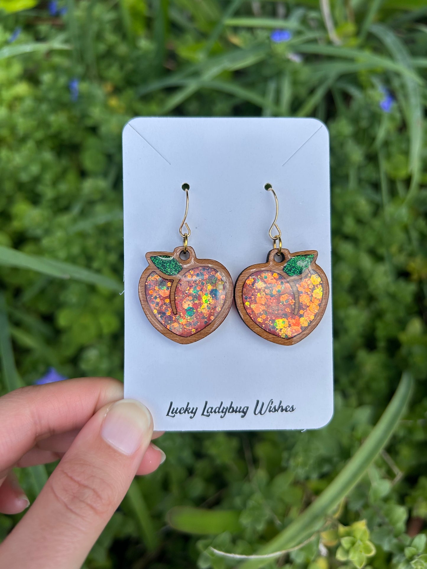Peach earrings