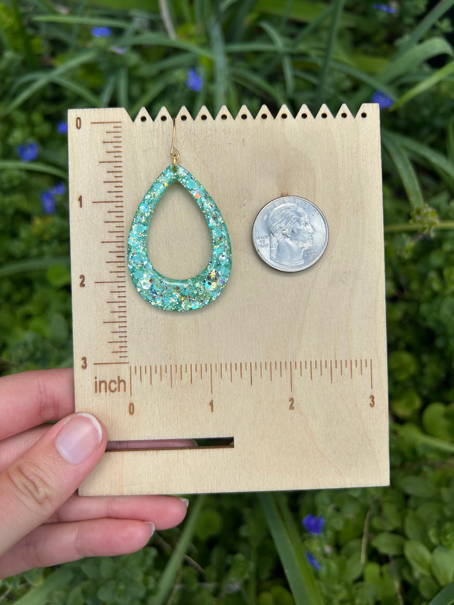Big sea glass earrings