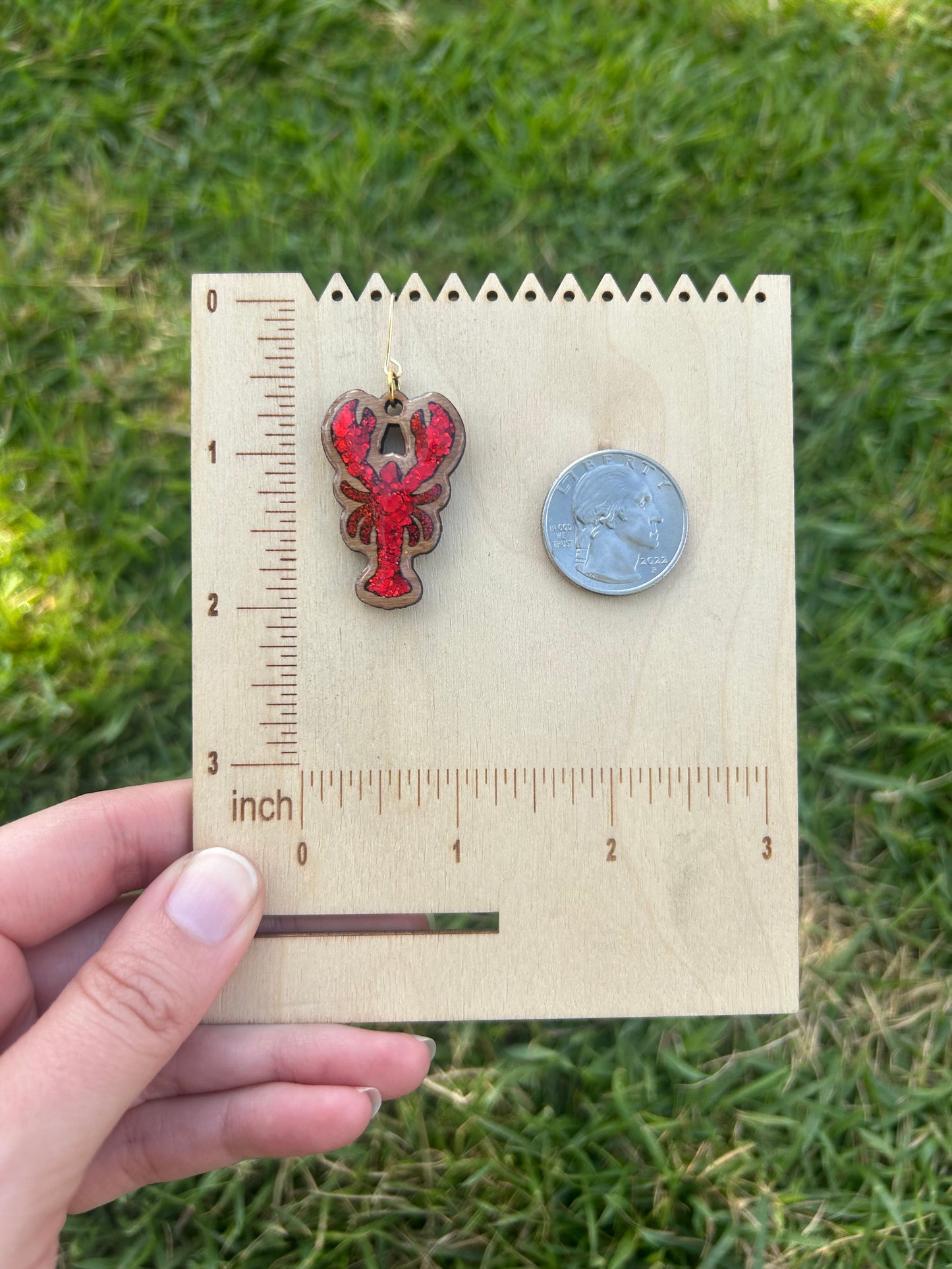 Lobster wooden earrings