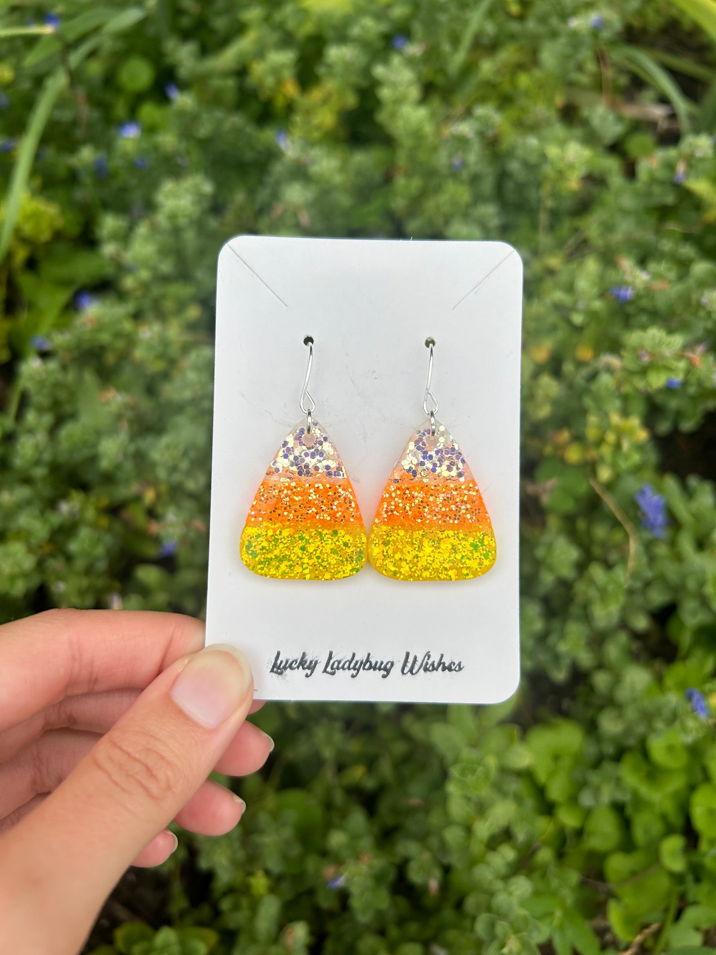 Candy corn earrings
