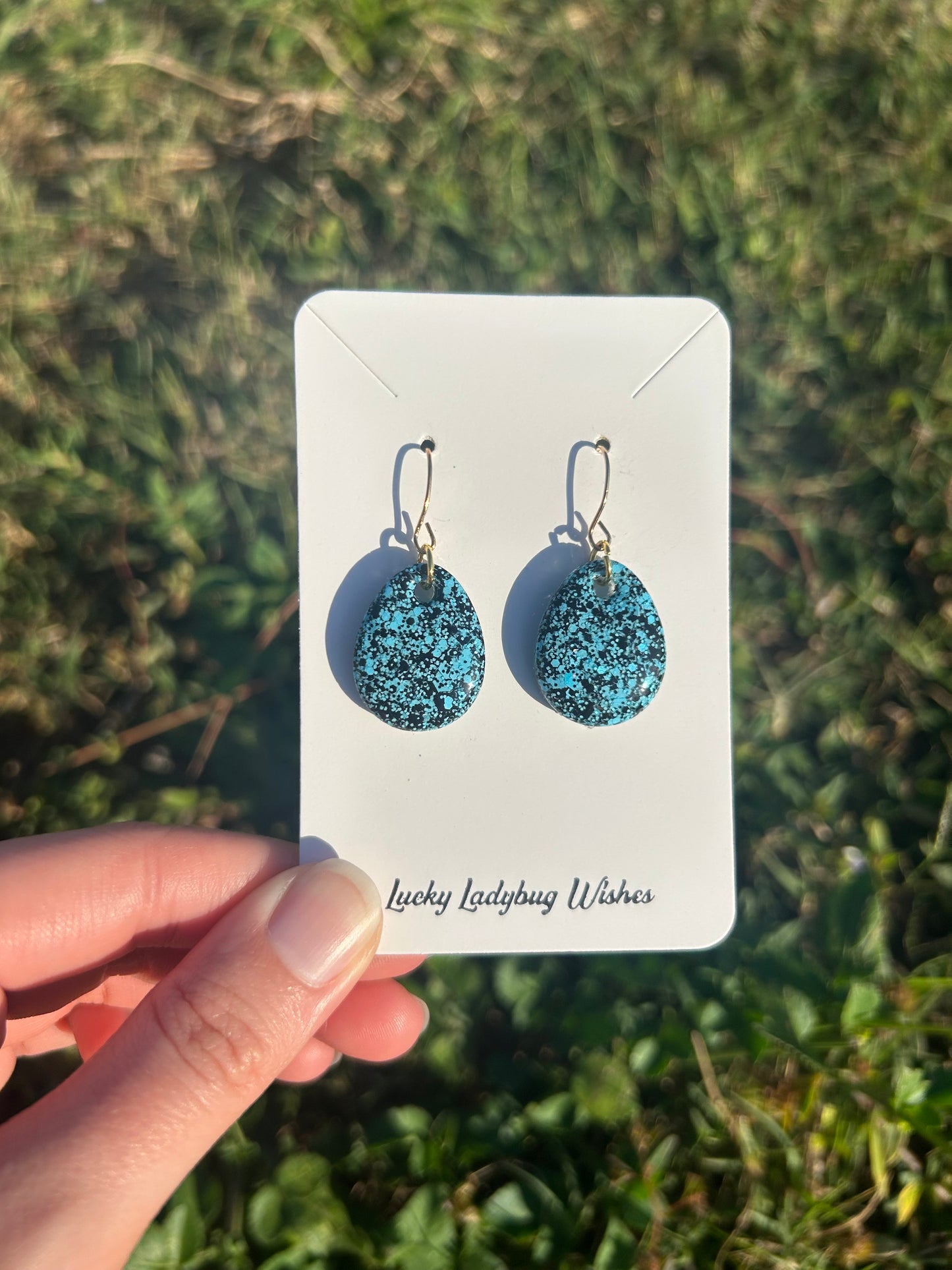 Speckled egg earrings