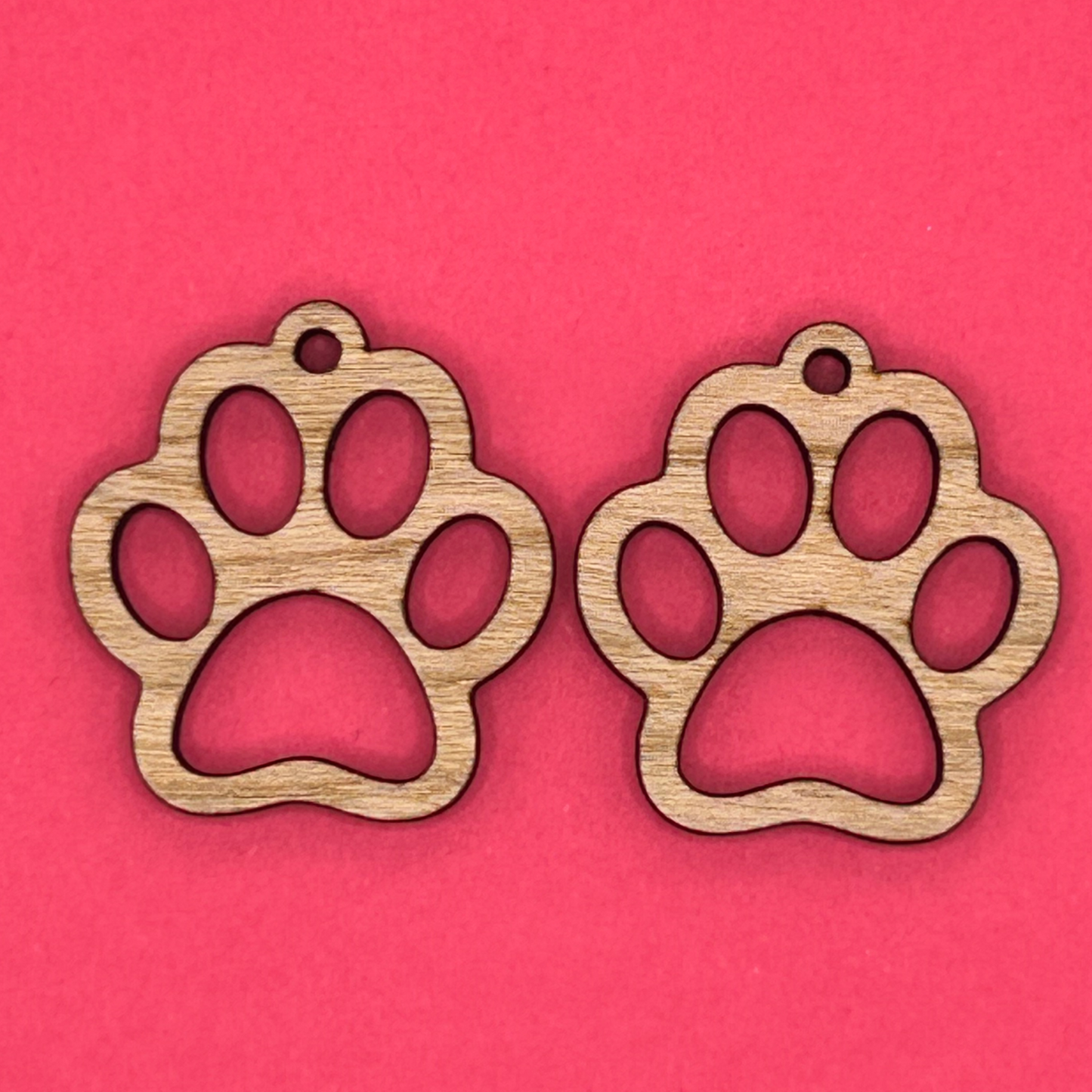 Blank dog paw wooden bezels