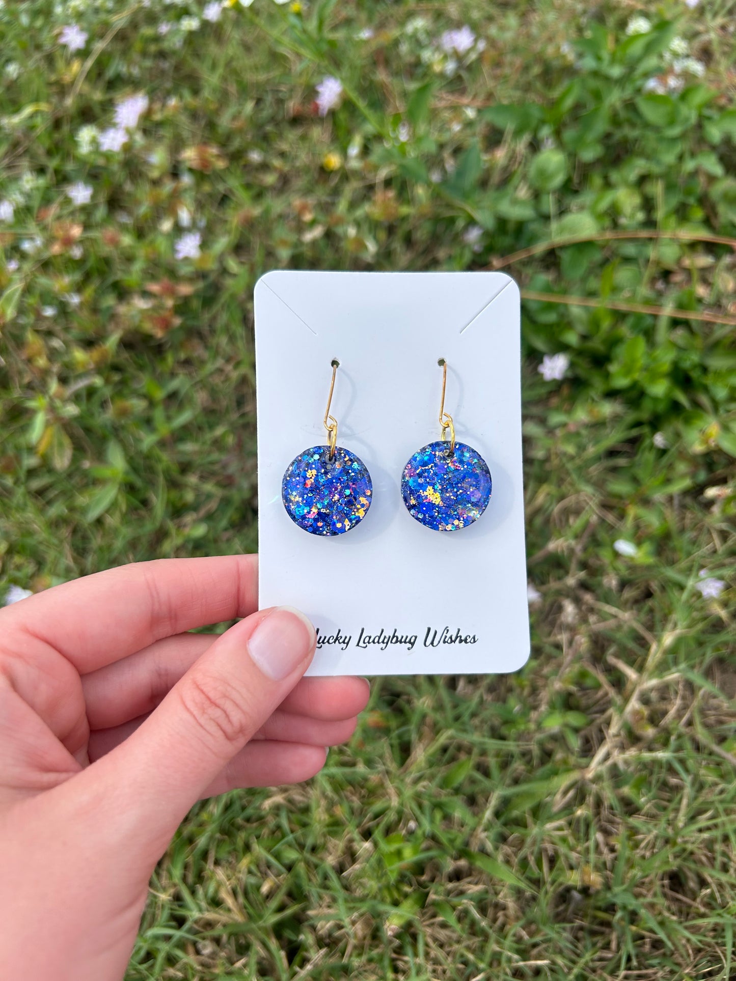 Small Blue jay earrings