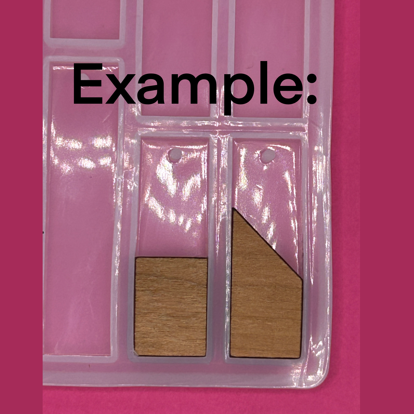 Blank half rectangle wooden bezels