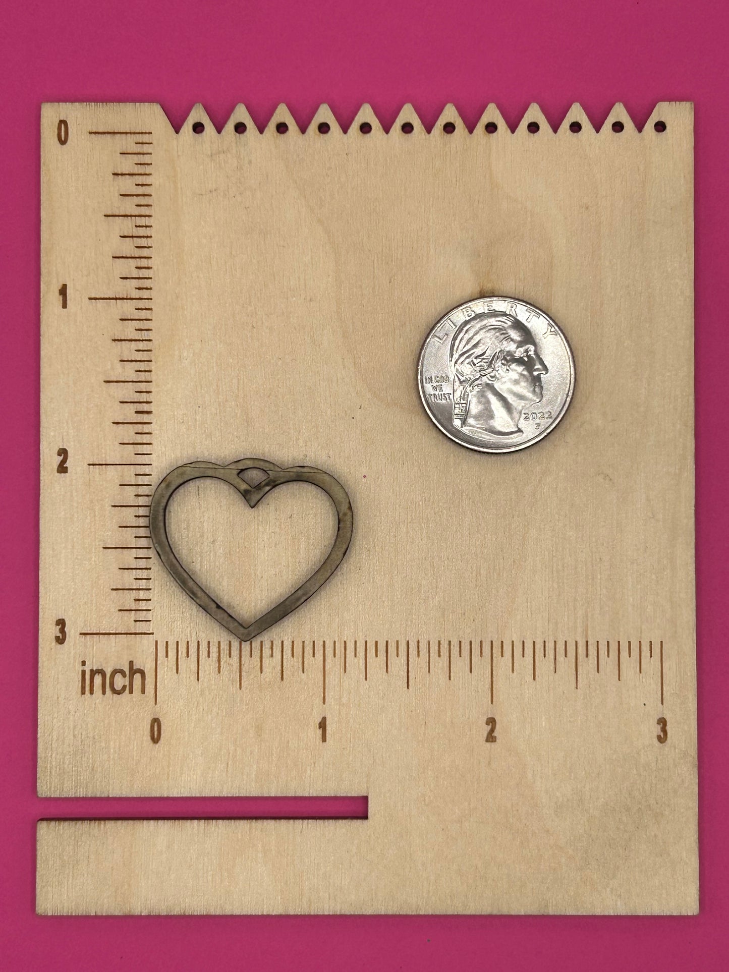Blank plain heart wooden bezel
