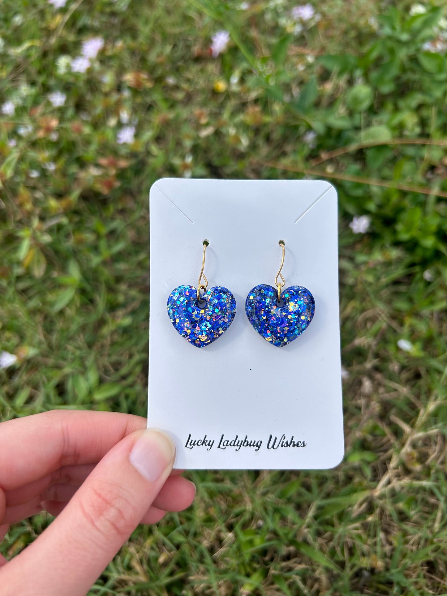 Small Blue jay earrings