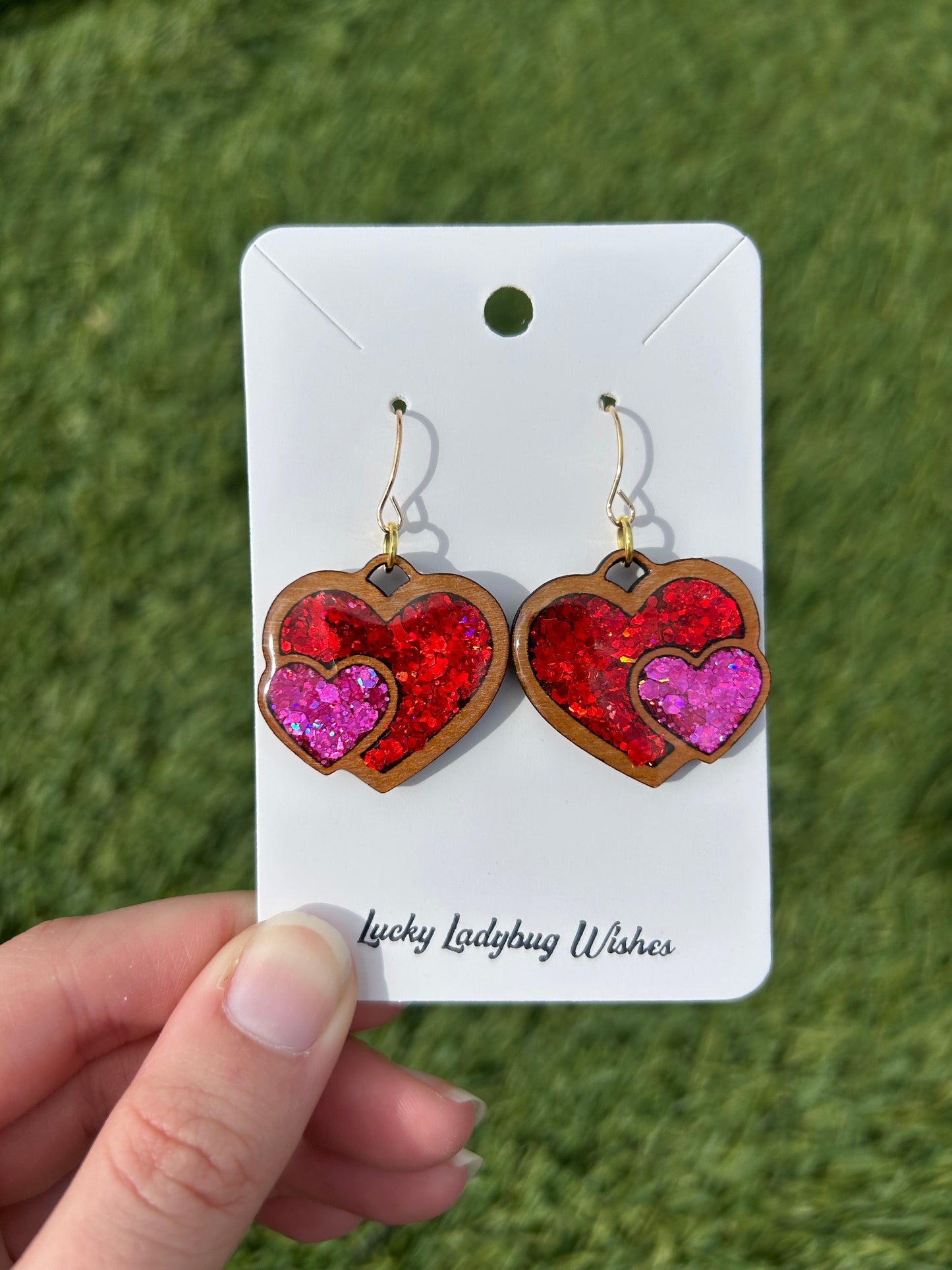 Double heart earrings
