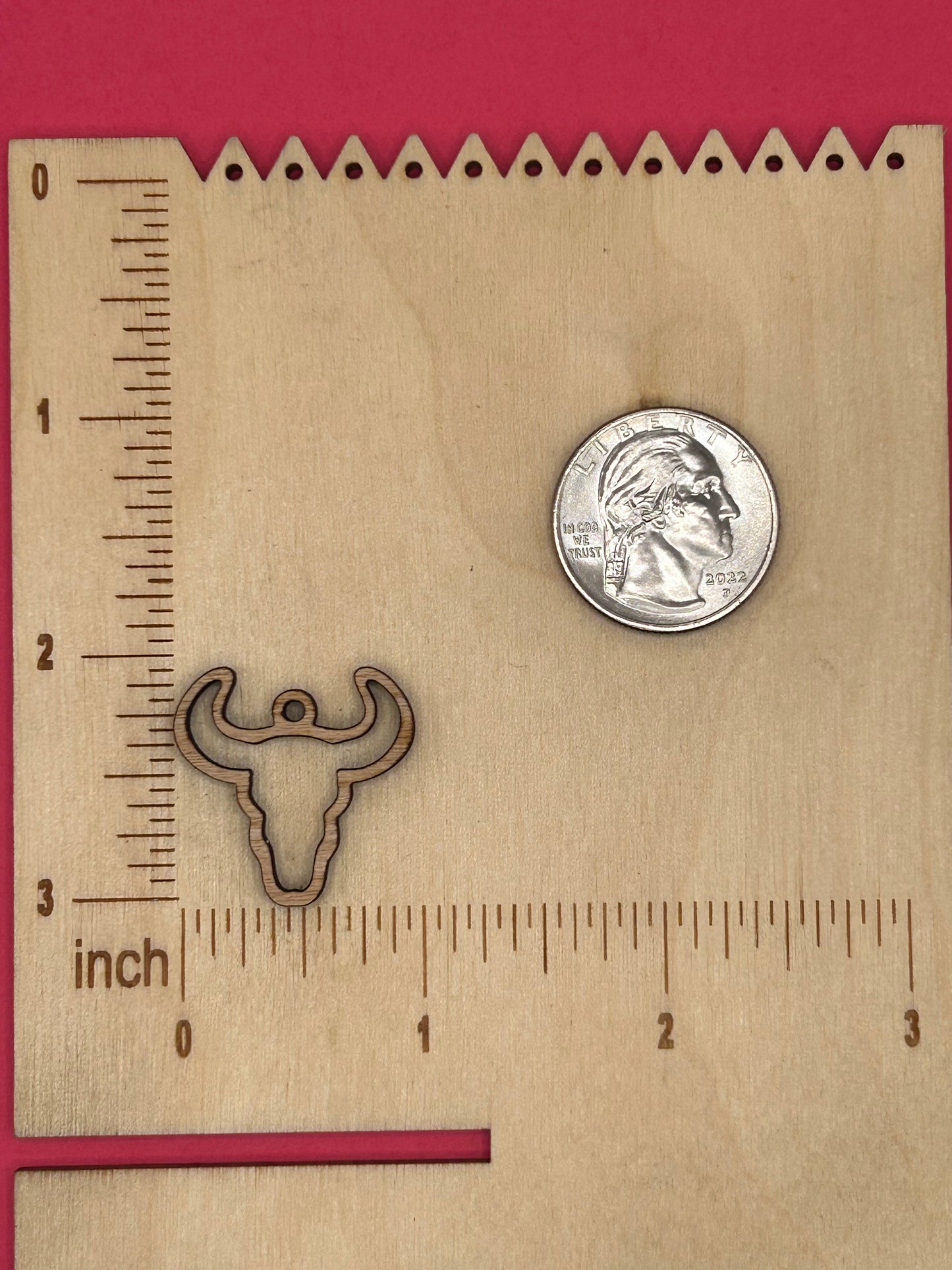 Blank bull skull wooden bezels