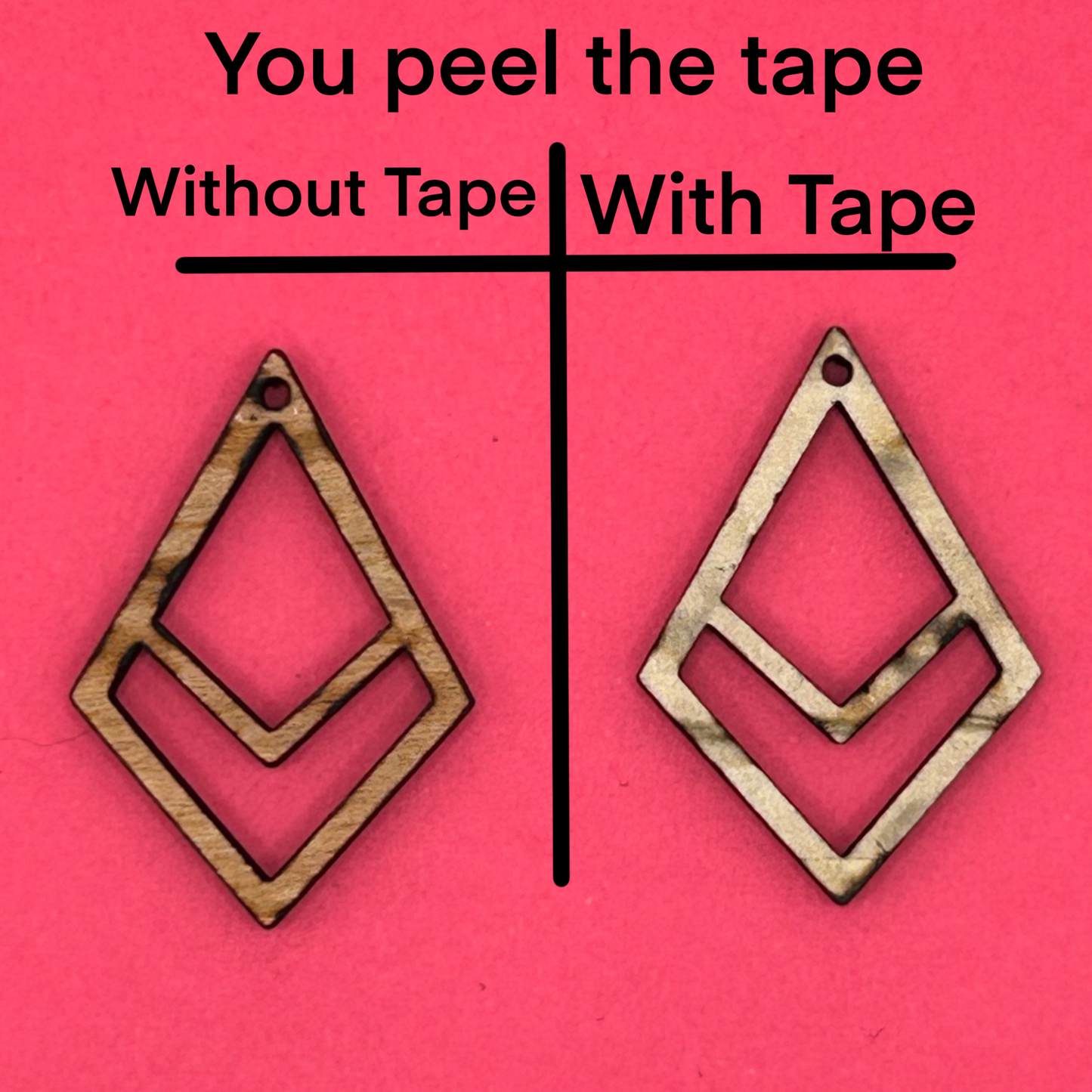 Blank Chevron Cut wooden bezels