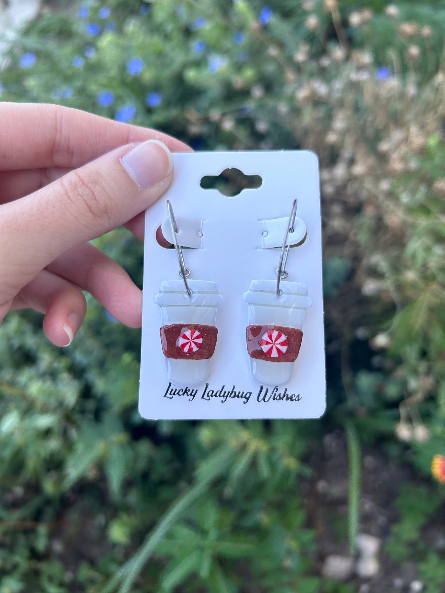 Peppermint latte earrings