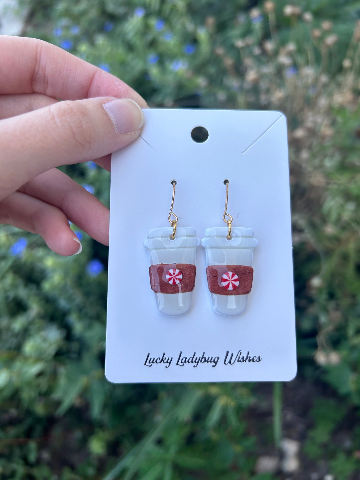 Peppermint latte earrings