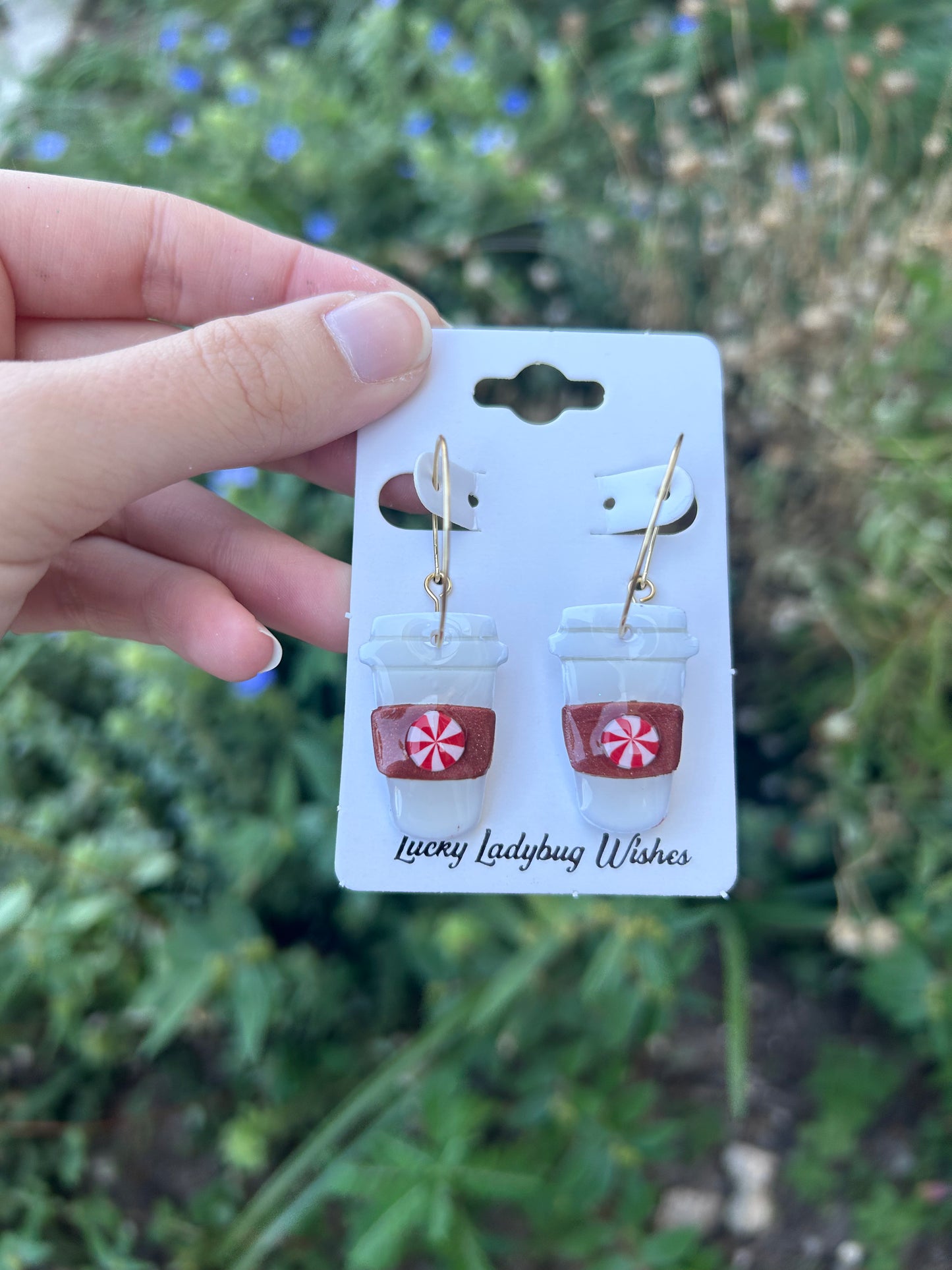 Peppermint latte earrings