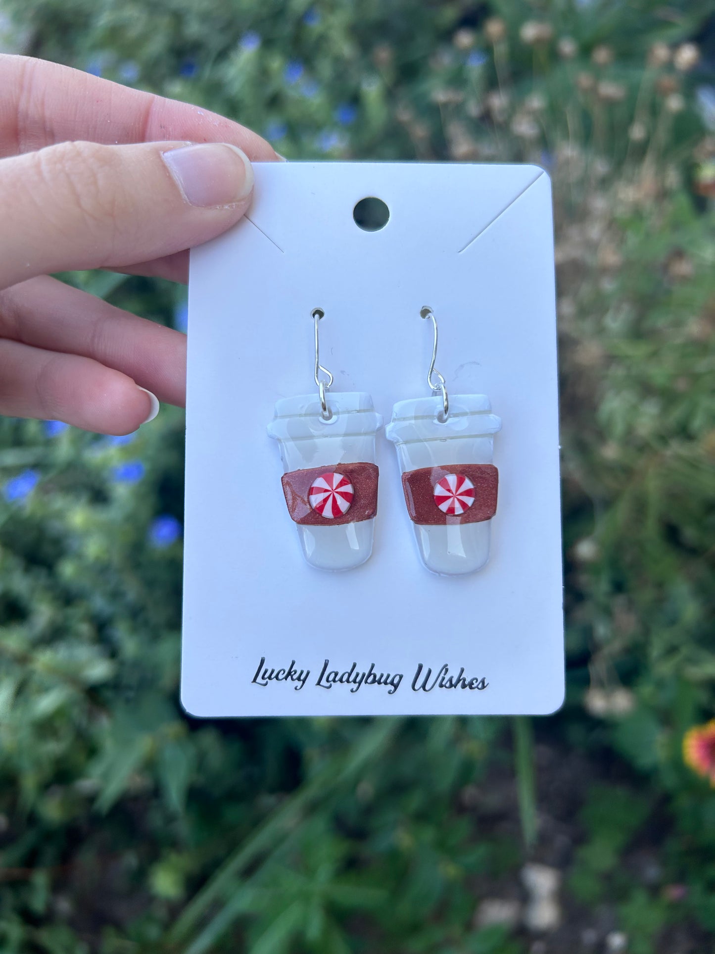 Peppermint latte earrings