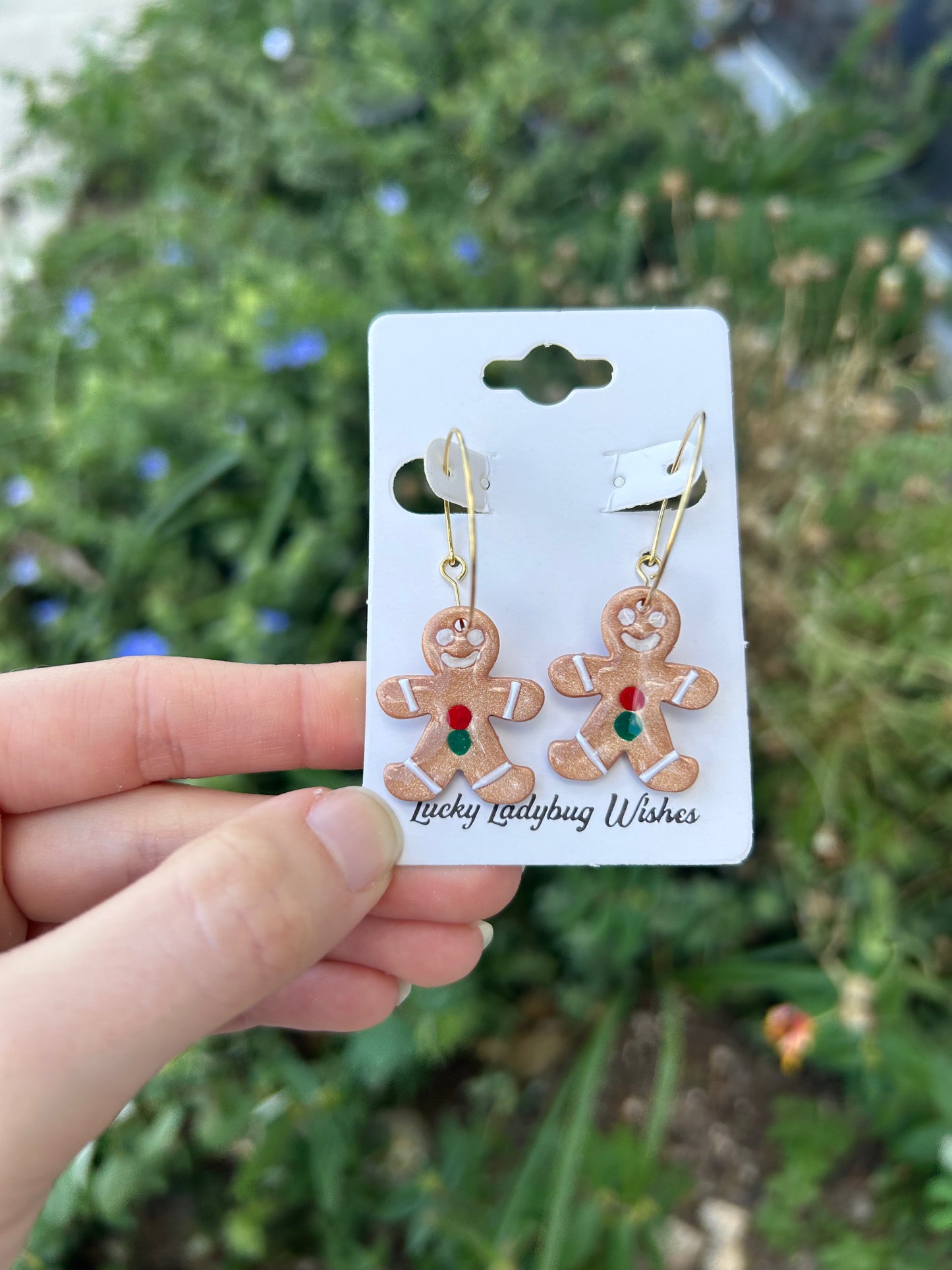 Gingerbread man earrings