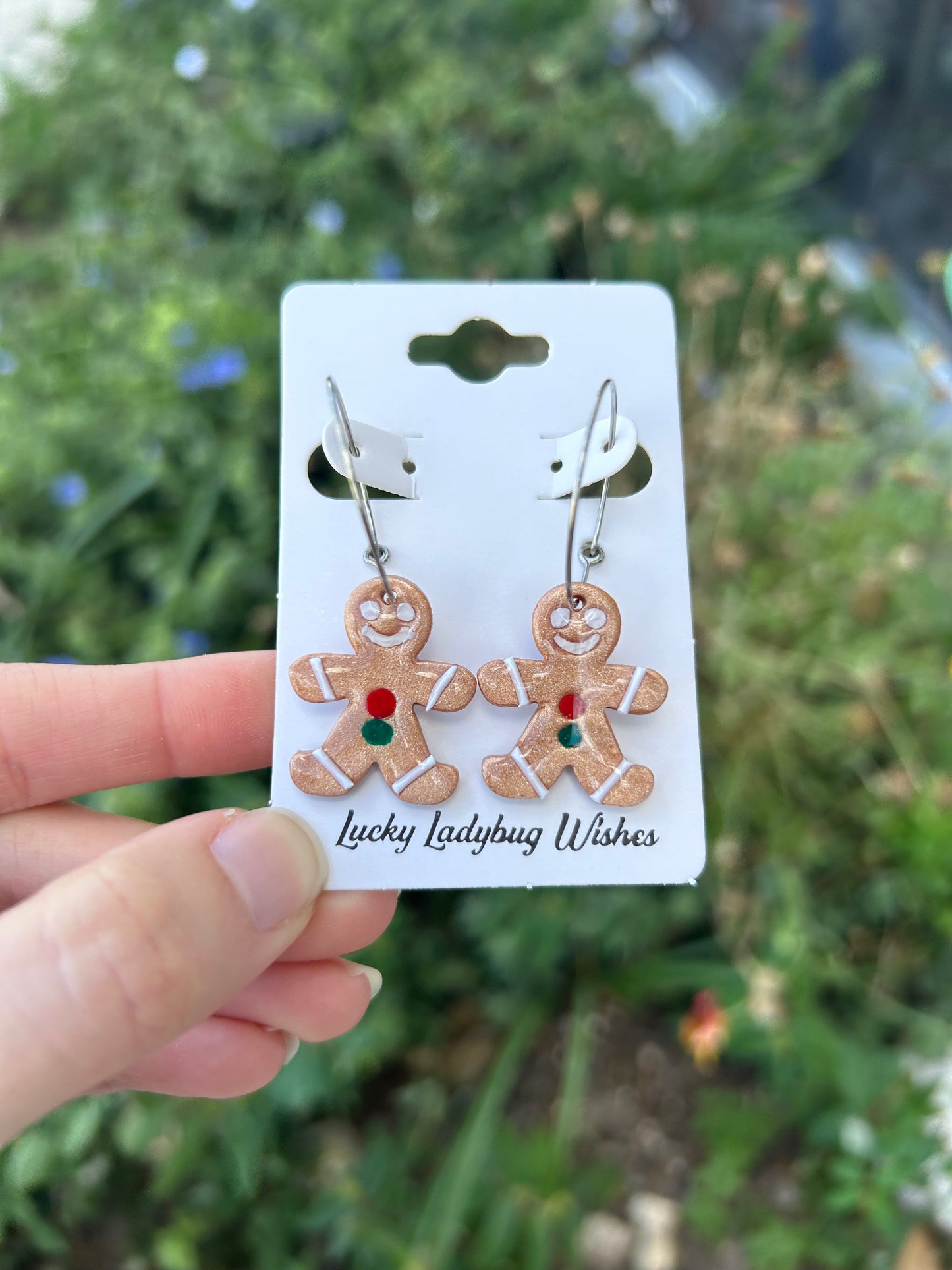 Gingerbread man earrings