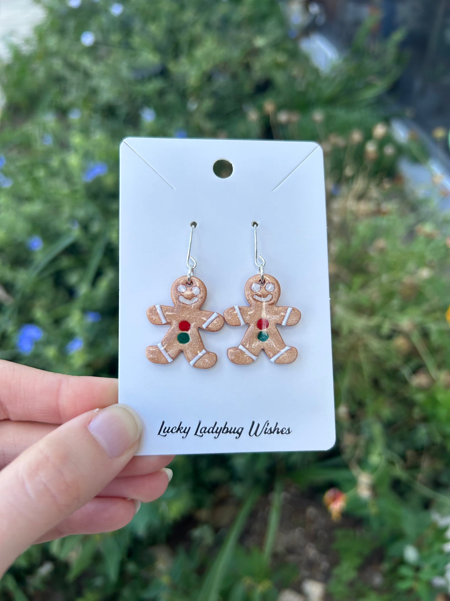 Gingerbread man earrings