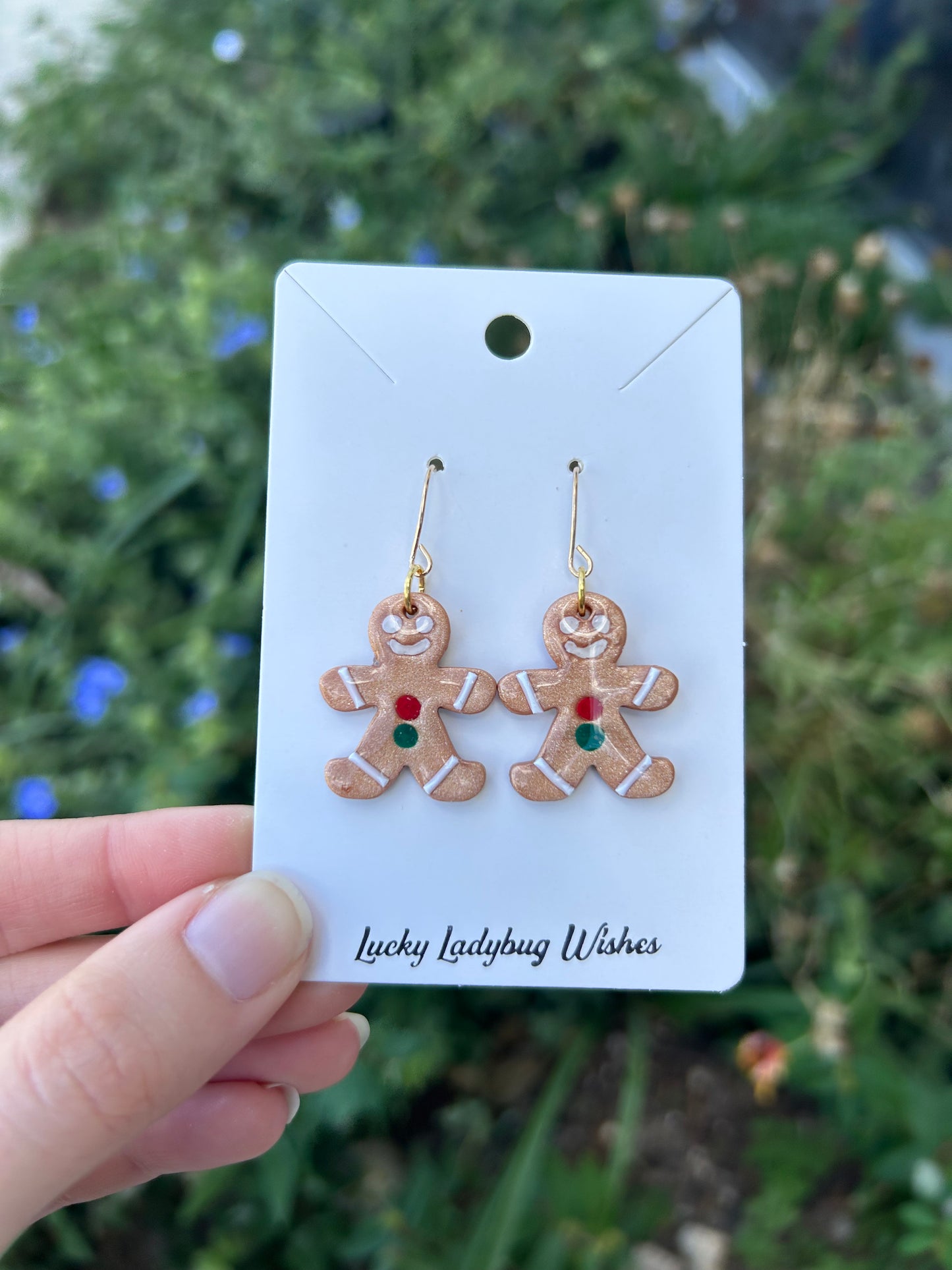 Gingerbread man earrings