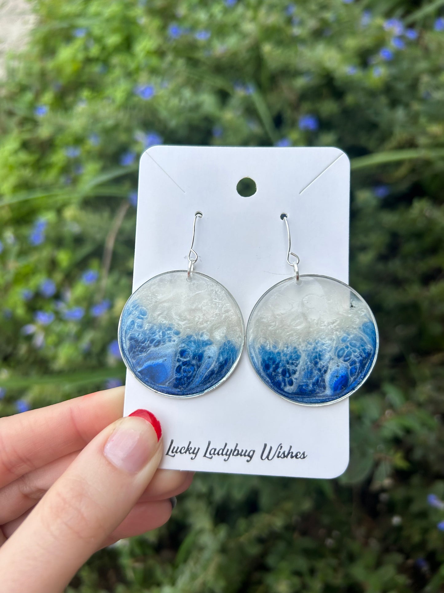 Ocean hoop earrings