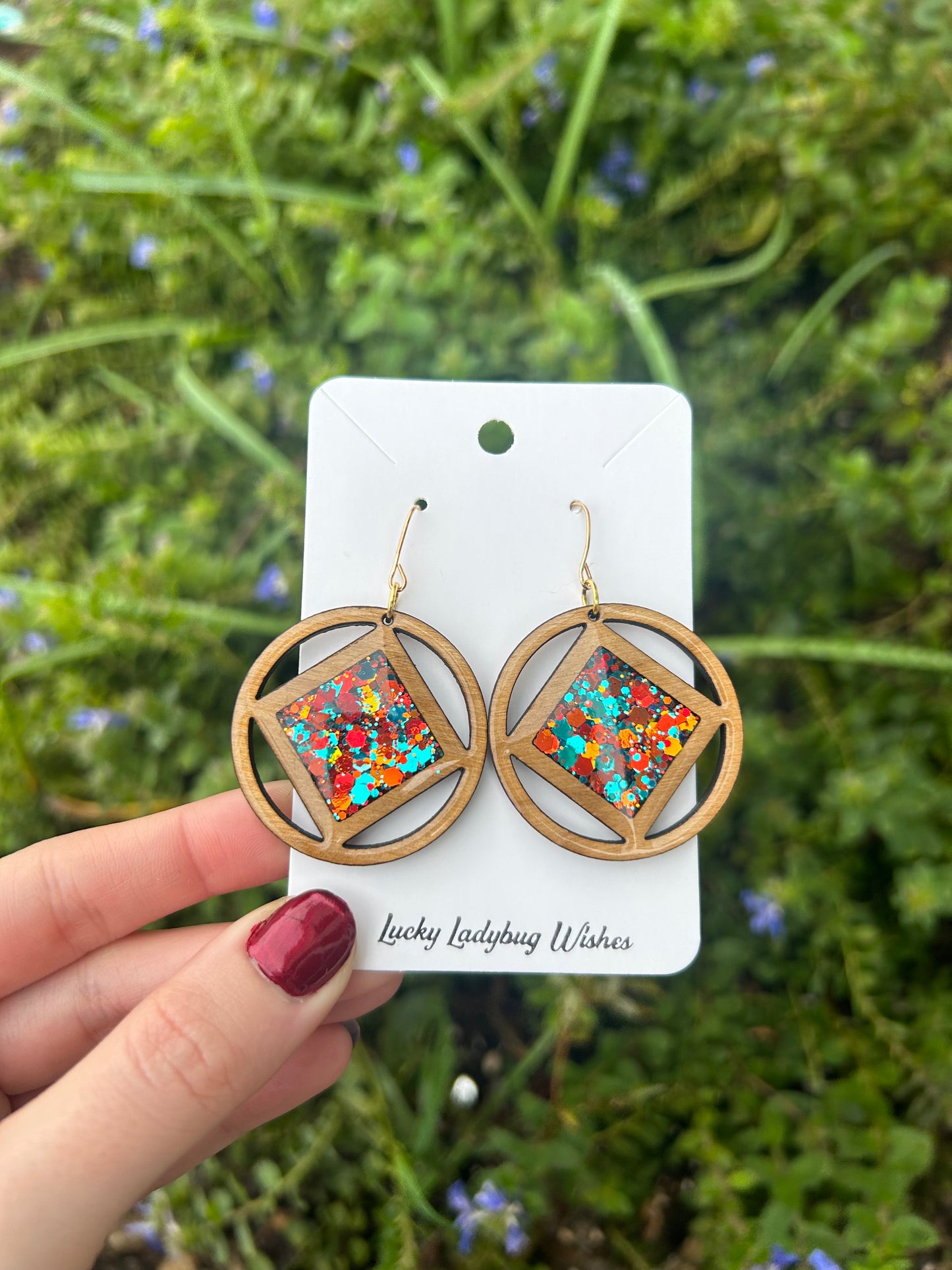 Faith wooden earrings