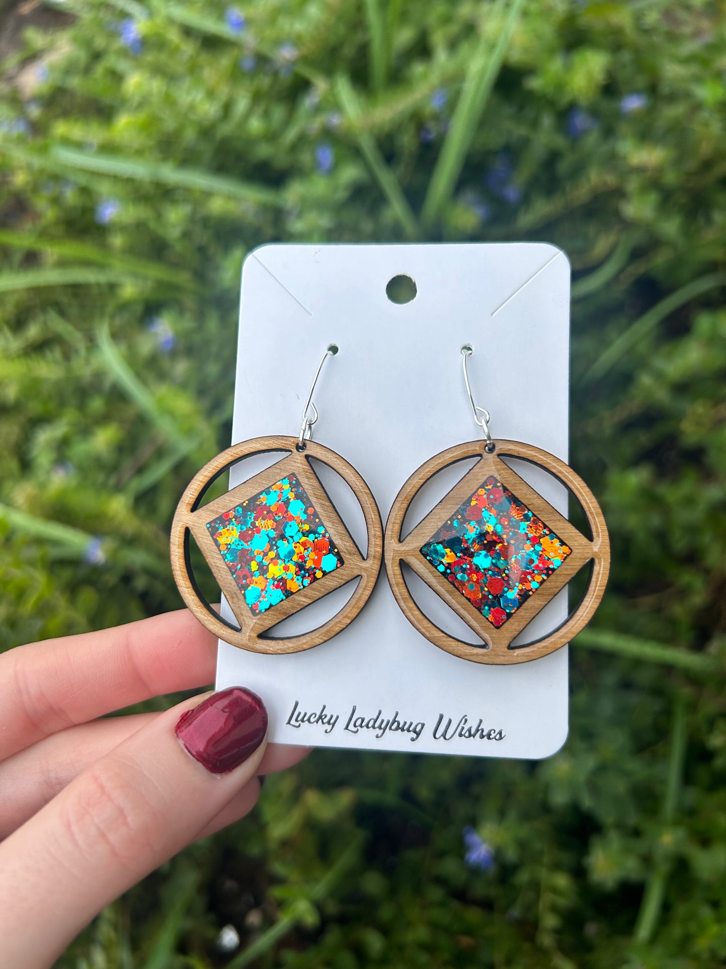 Faith wooden earrings