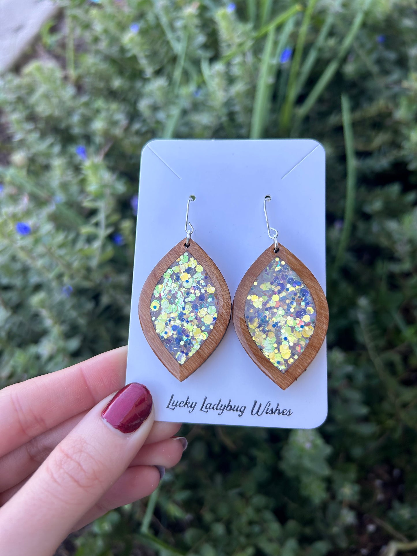 Twilight wooden earrings