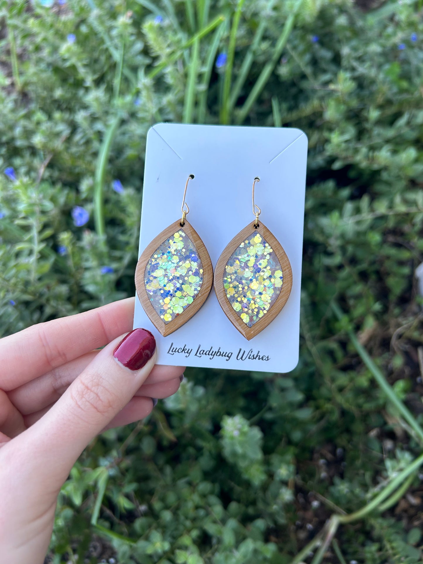 Twilight wooden earrings