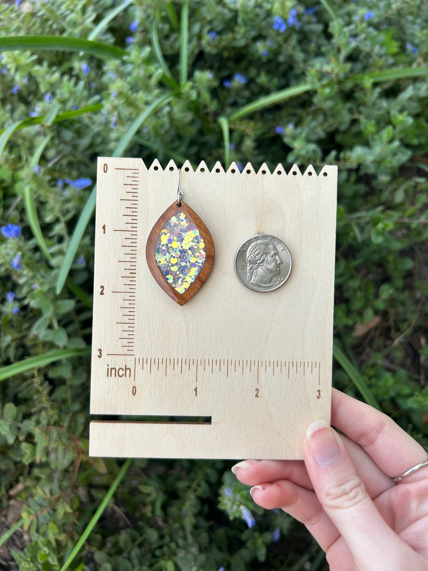 Twilight wooden earrings