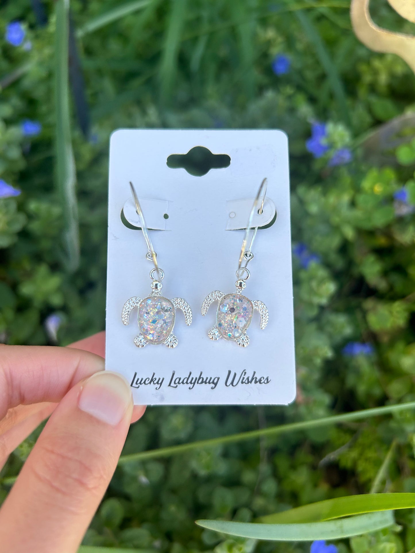 Turtle bezel earrings