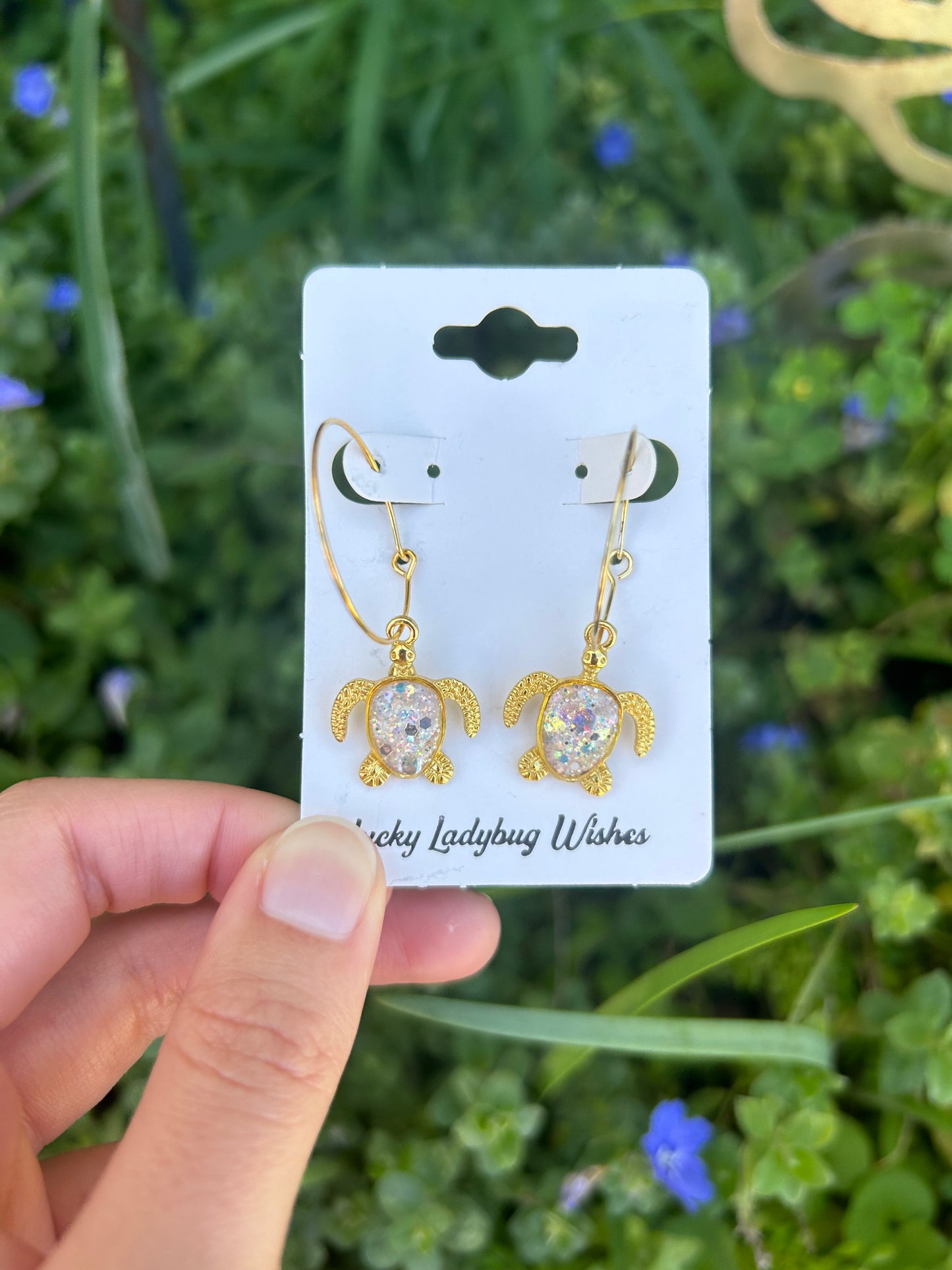 Turtle bezel earrings