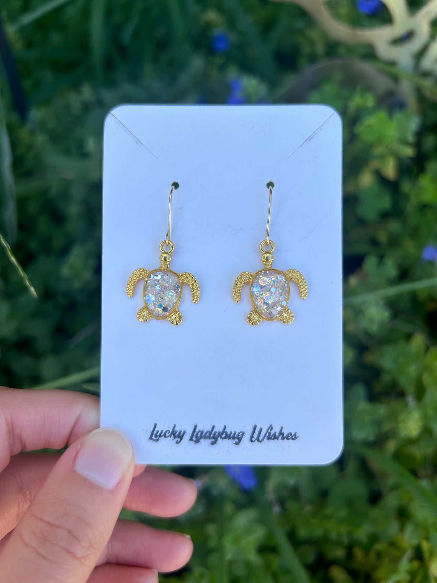 Turtle bezel earrings