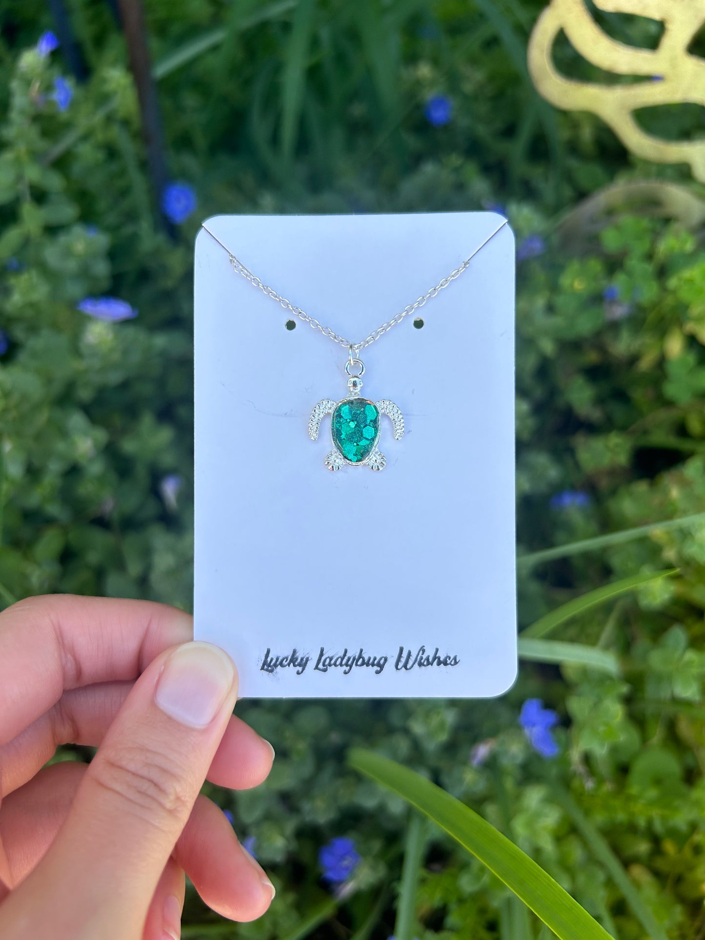 Turtle bezel necklace