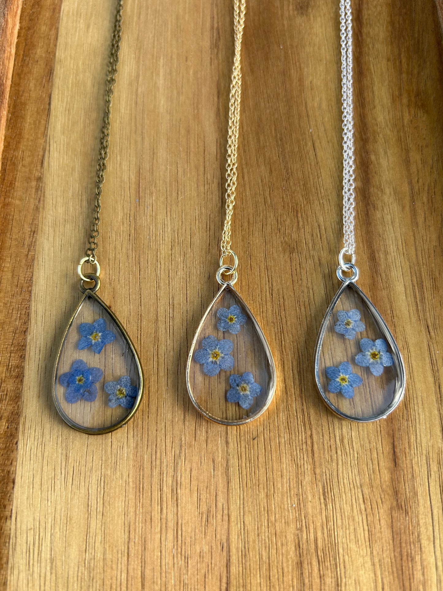 Forget me not necklaces