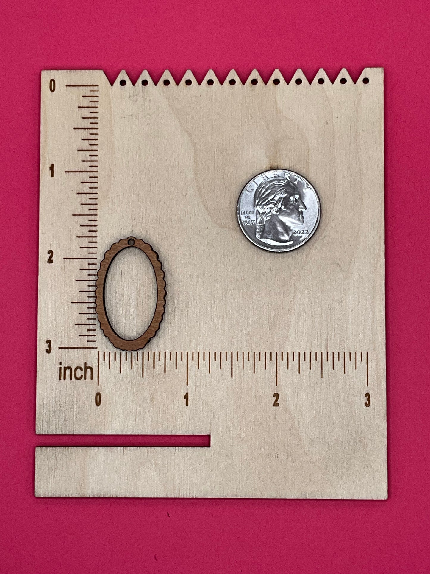 Blank wavy oval wooden bezel